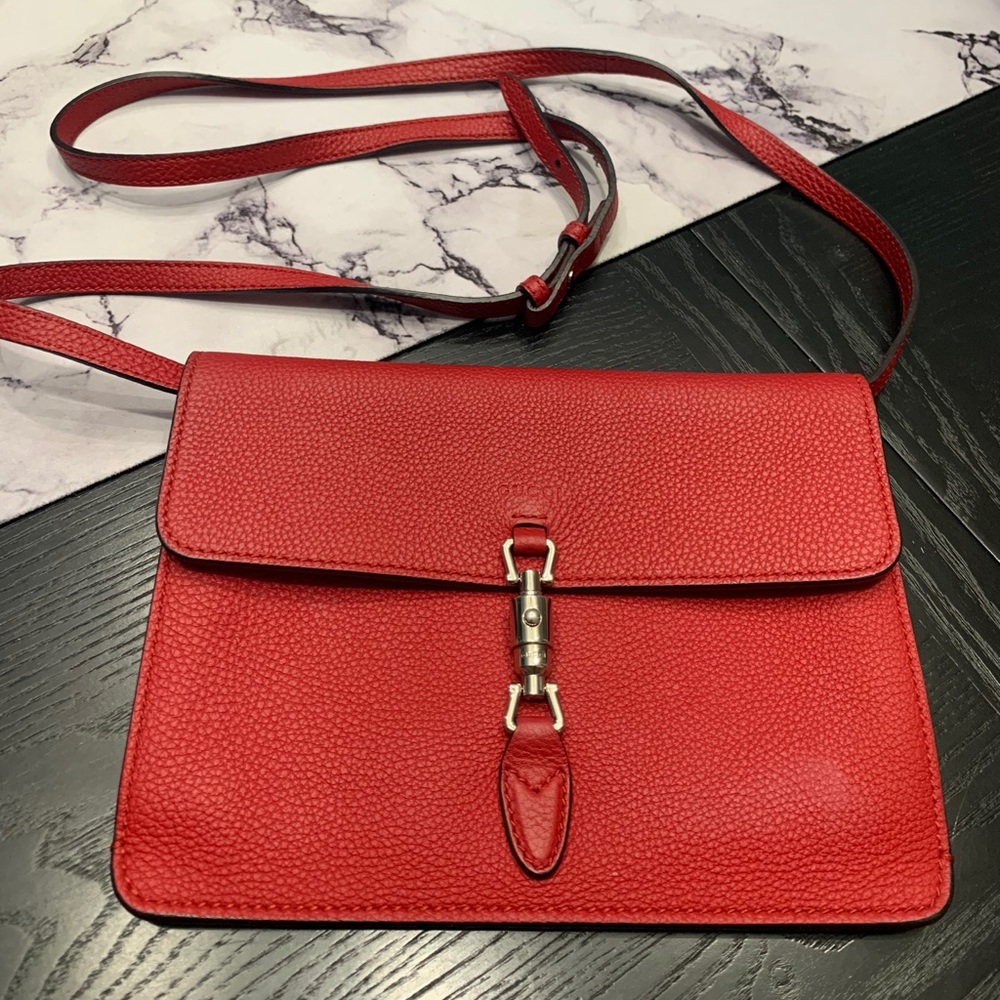 Gucci Jackie Soft Convertible Mini Bag Red